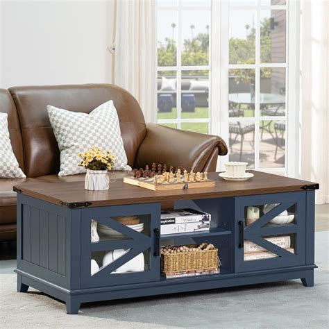 Amazon Joaxswe Vintage Farmhouse Coffee Table With Storage And