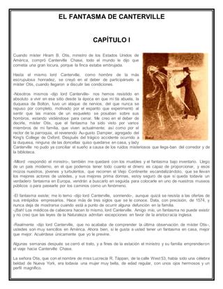 Cuento Completo El Fantasma De Canterville PDF