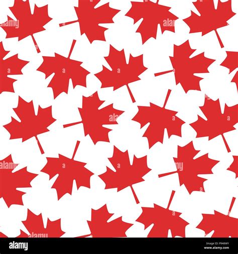 Happy Canada Day Card Many Leave Maples Background Vector Illustration