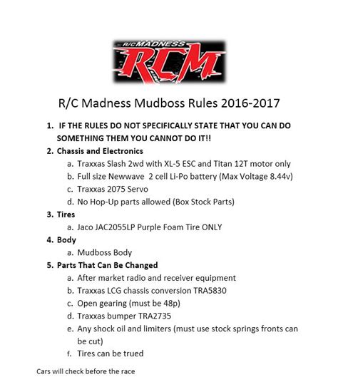 mudboss-rules - R/C Madness