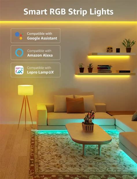 Lepro Smart Wifi Rgb Led Strip Lights M Remote App Control