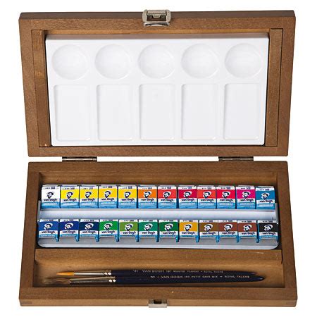 Talens Van Gogh Coffret En Bois 24 Demi Godets D Aquarelle Fine 2