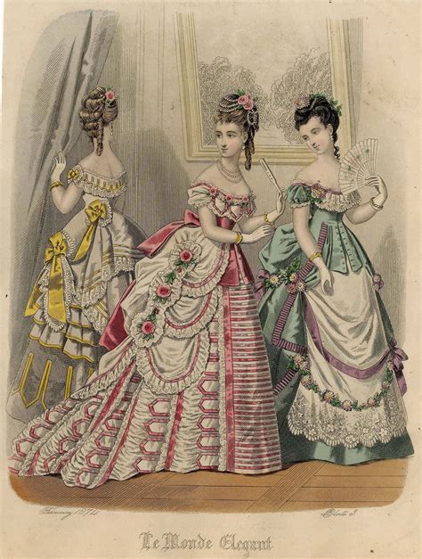 Le Monde Elégant 1874 Fashion plates Edwardian fashion Victorian