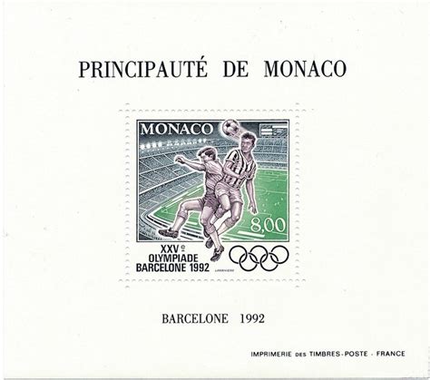 Monaco 1992 Bloc spécial Olympiad Barcelona Maury Nr Catawiki