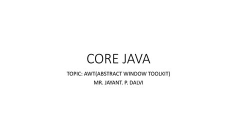 Java Abstract Window Toolkit PPT