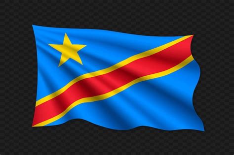 Premium Vector D Waving Flag Of Dr Congo Vector Illustration