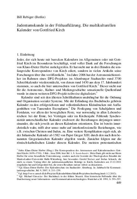 Pdf Judentumskunde In Der Frühaufklärung Die Multikulturellen