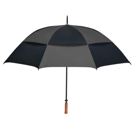 Personalized Pewter And Black Inch Arc Vented Windproof Umbrellas