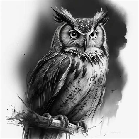 Realistic Owl Tattoo Design