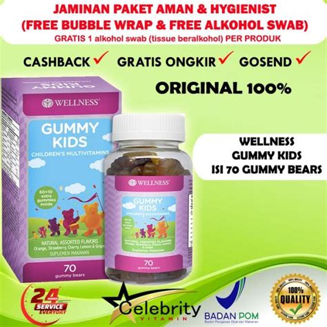 Jual WELLNESS GUMMY KIDS 70 MULTIVITAMIN ANAK VITAMIN ANAK ORIGINAL ...