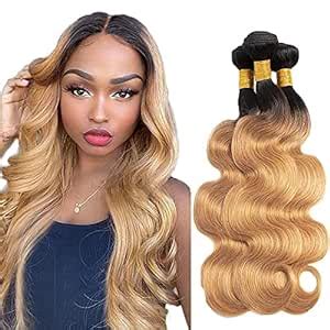 Amazon 1b27 Body Wave Honey Blonde Bundles Human Hair Bundles Ombre Brazilian Hair Bundles