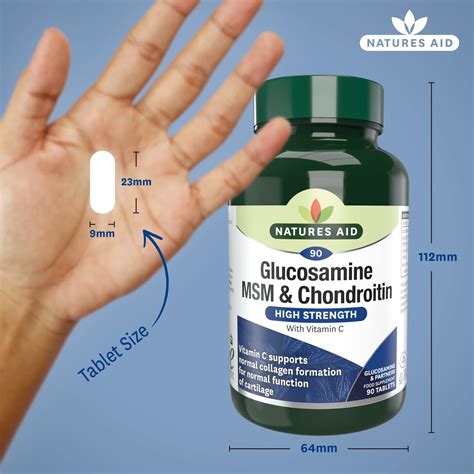 Natures Aid Glucosamine 500mg Msm 500mg Chondroitin 100mg With Vit C