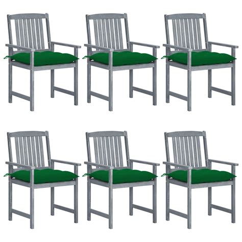 Chaises De Jardin Avec Coussins 6 Pcs Bois D Acacia Massif Gris VidaXL