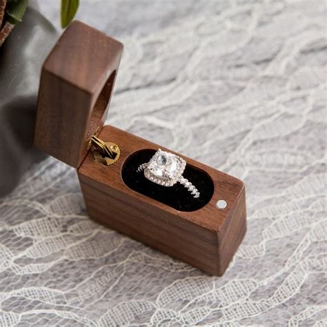 Flip Wood Ring Box Secret Engagement Proposal Ring Box Etsy Small Wedding Rings Wood Ring Box