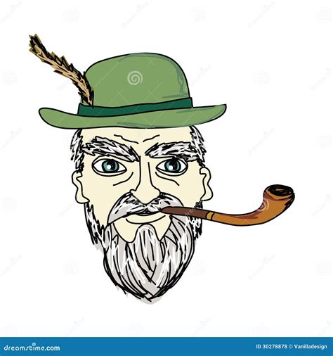 Old Man Smoking Pipe Stock Vector Illustration Of Generation 30278878