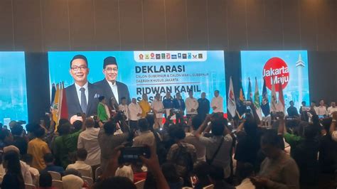 Update Pilgub Jakarta Ridwan Kamil Suswono Resmi Diusung KIM Plus