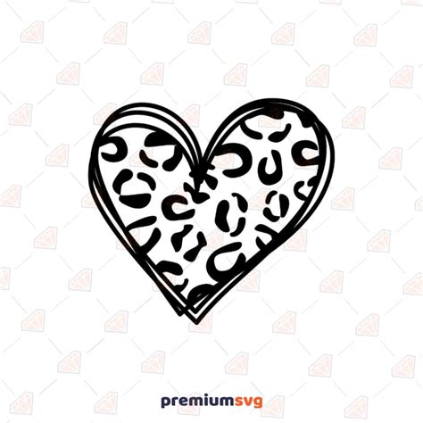 Doodle Leopard Heart SVG PremiumSVG