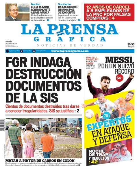 La Prensa Gráfica On Twitter Compartimos La Portadalpg De Este