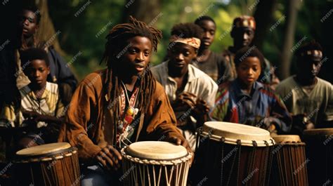 Premium AI Image | African men playing traditional music