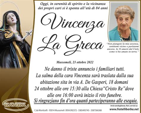 MANIFESTO LA GRECA VINCENZA Min Il Fatto Nisseno Caltanissetta