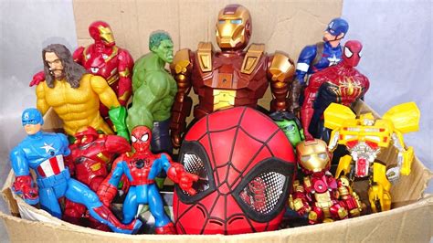 Avengers Assemble Spider Man 10 Superheroes Hulk Ironman Vs Captain America Aquaman Hulkbuster