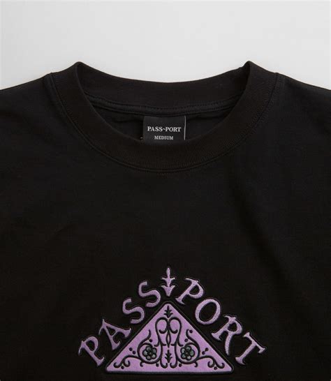 Pass Port Manuscript T Shirt Black Flatspot