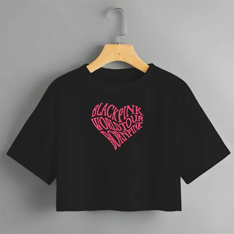 Jual Kaos Crop Top Blackpink World Tour Love Crop Top Oversize Crop Top