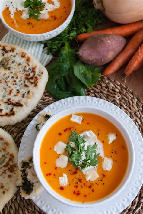 Velouté de courge butternut patate douce et carotte Cook and Goûte