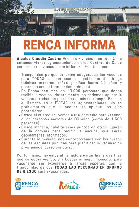 Municipalidad Renca On Twitter RencaInforma Comunicado De