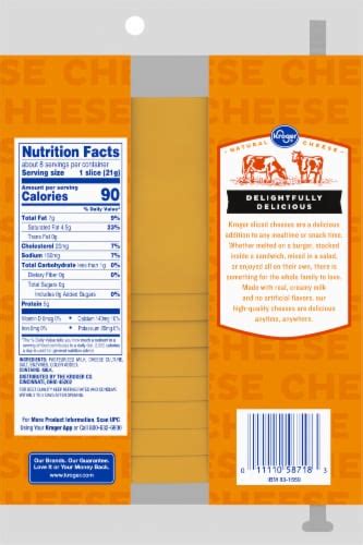 Kroger® Medium Cheddar Sliced Cheese, 8 slices / 6 oz - Kroger