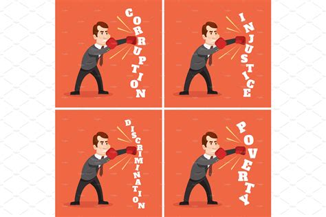 Man fighting against injustice | Illustrator Graphics ~ Creative Market