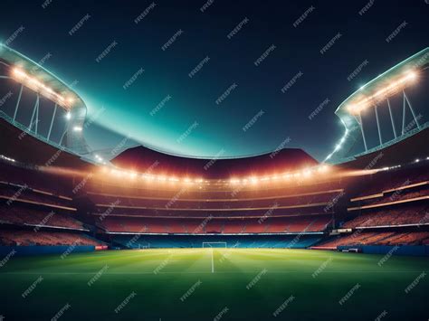 Premium AI Image | Night Cricket stadium illustration vector Football ...