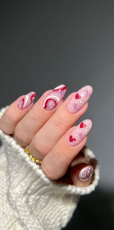 52 Valentine S Day Nail Art Designs Ideas 2023 Glitter Swirl