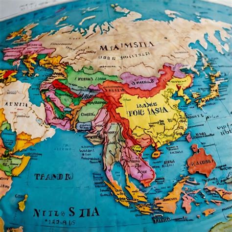 Map of Asia with details and the name of each country | Premium AI ...