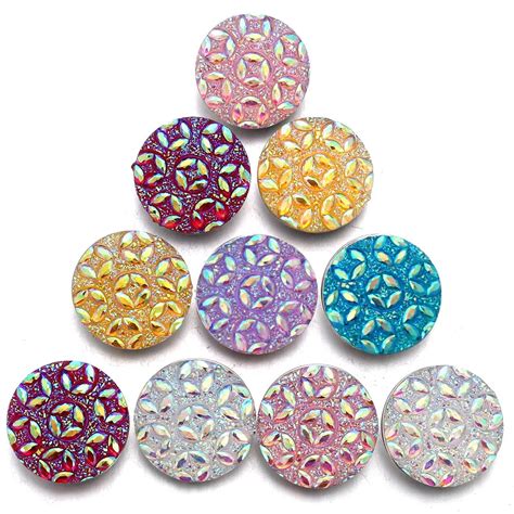 Pcs Lot Diy Resin Flower Snap Button Jewelry Mix Round Mm Mm Snap