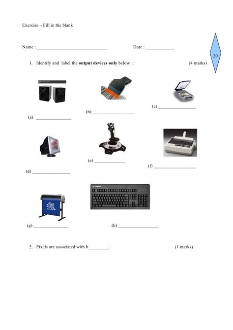 Live Worksheet On Input And Output Devices