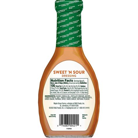 Maple Grove Farms Sweetn Sour Salad Dressing 8 Oz Pack Of 12