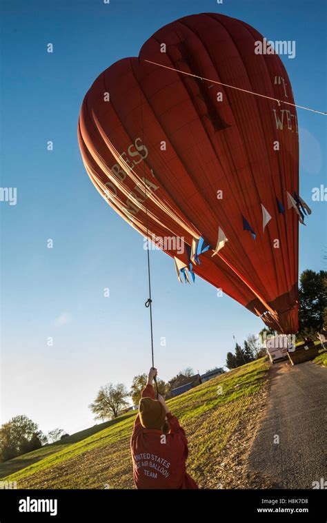 Lancaster Pa Hot Air Balloon And Aerial Images Over Farm Land Stock Photo Alamy