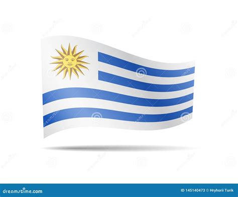 Bandera De Uruguay Que Agita En El Viento Bandera En El Ejemplo Blanco