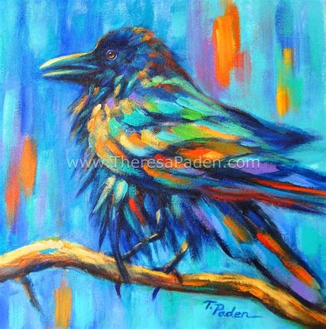 Daily Painters Abstract Gallery Paintings Of Birds Colorful Crow By