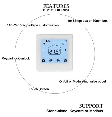 Hotowell White F Lcd Screen Touch Digital Modern Design Modulating