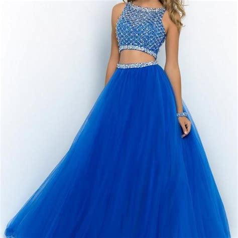 Royal Blue Prom Dresses 2 Piece Prom Gowns 2 Pieces Prom Dresses Sexy