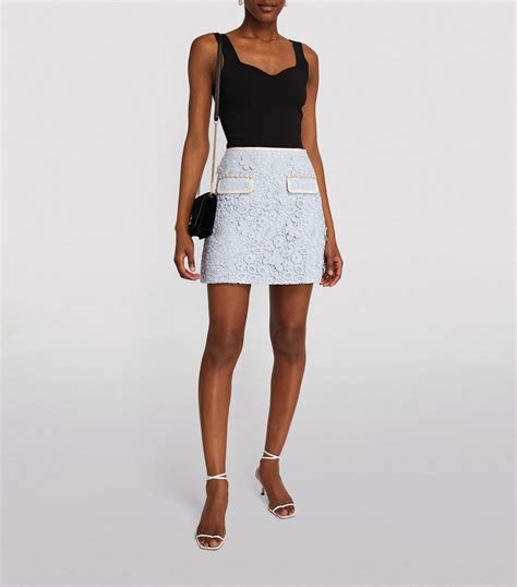 Self Portrait Guipure Lace Mini Skirt Harrods Us