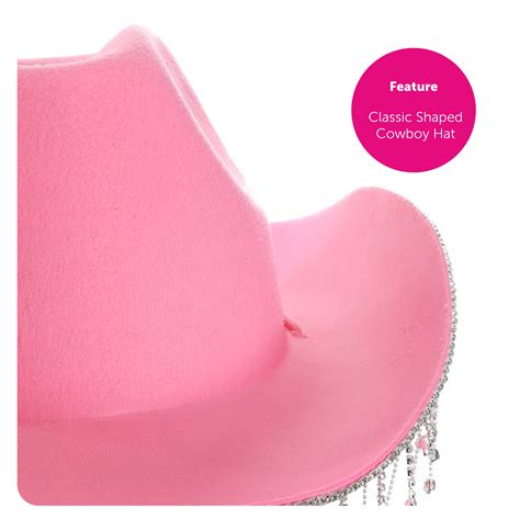 Pink Cowboy Hat with Diamantes - I Love Fancy Dress