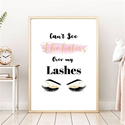 Can T See The Haters Over My Lashes Print Office Decor Etsy