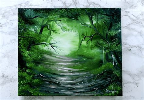 Green Forest Path Painting