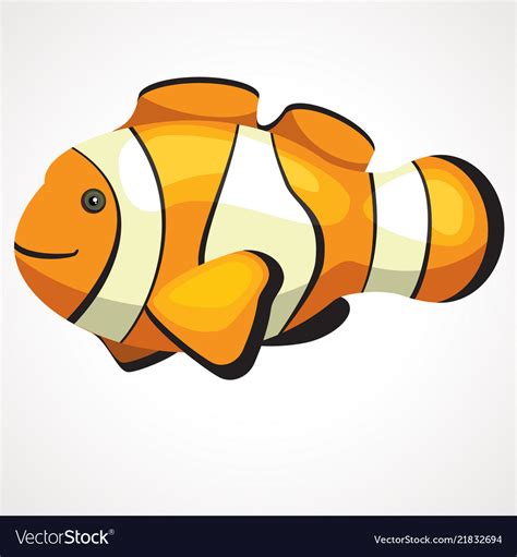 Cute aquarium clown fish cartoon drawing Vector Image