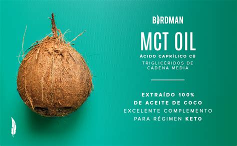 Birdman MCT Oil Acido Caprílico C8 100 Natural Puro De Coco Keto y