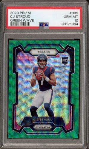 2023 Prizm CJ Stroud Green Wave PSA 10 Gem Mint 339 RC Rookie EBay