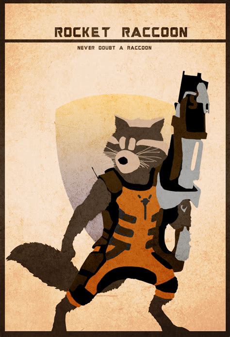 Rocket Raccoon Minimalistic Poster Gotg By Lubans On Deviantart